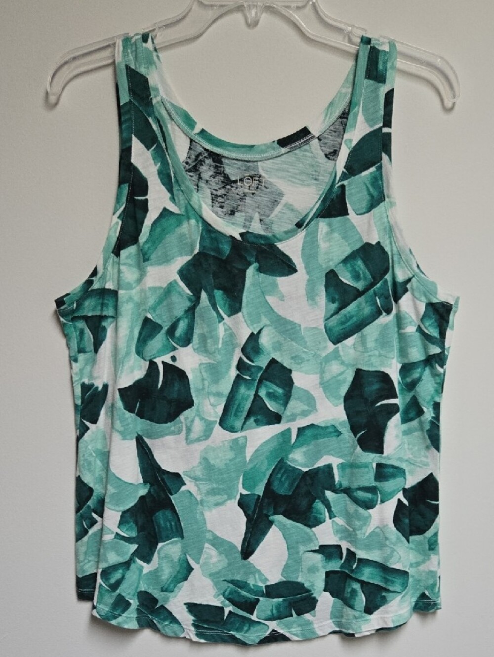 LOFT Teal Layered Floral-Inset Short Sleeve Top - Picture 5 of 9
